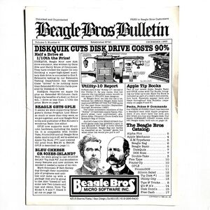 Vintage Beagle Bros Bulletin December 1983. Apple- micro software programers
